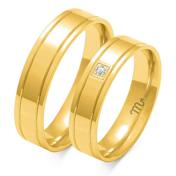 Klasyczne Obrączki Płaskie Dzielone z Kamieniami 5mm