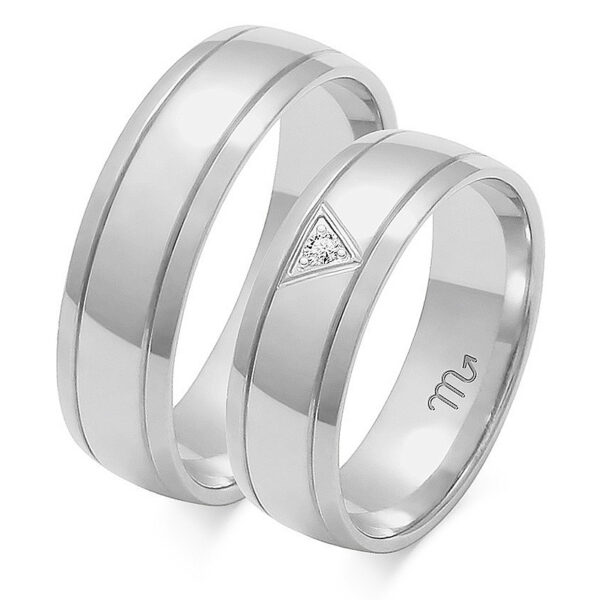 Klasyczne Obrączki Półokrągłe z Diamentami 5mm