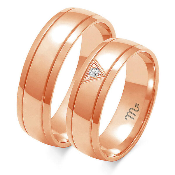 Klasyczne Obrączki Półokrągłe z Diamentami 5mm