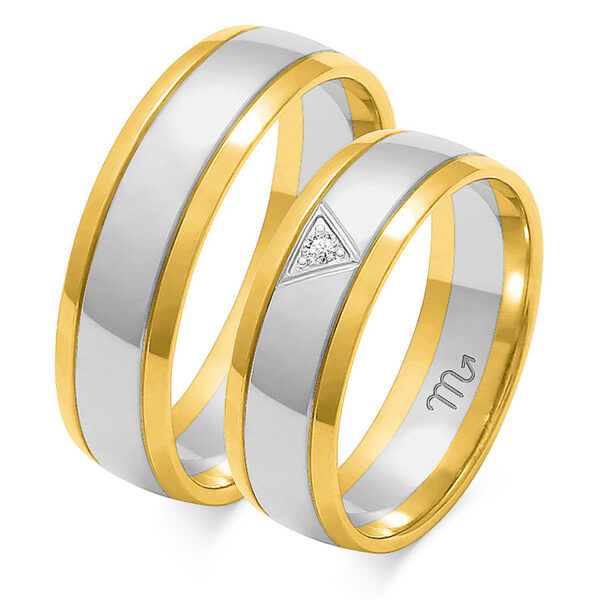 Klasyczne Obrączki Półokrągłe z Diamentami 5mm