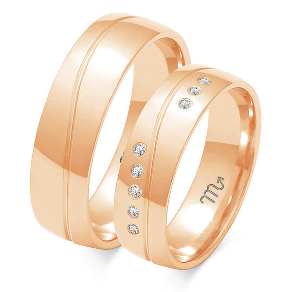 Klasyczne Obrączki Półokrągłe Dzielone z Diamentami 5,5mm