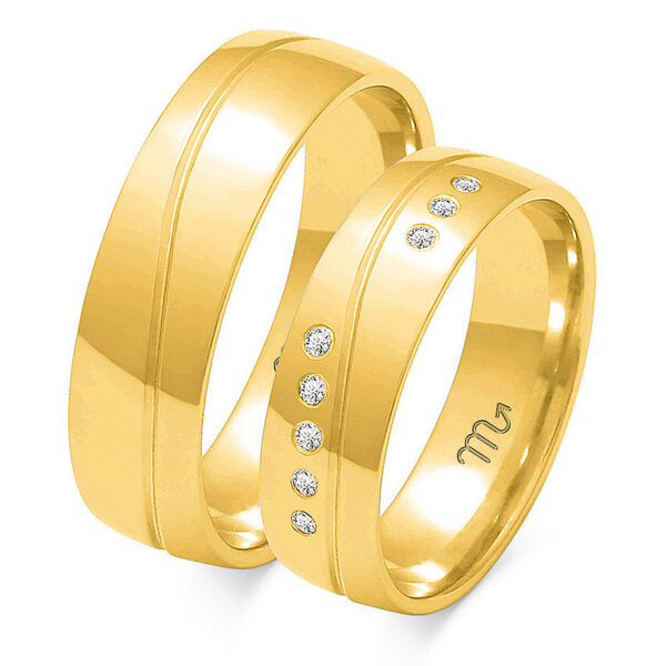 Klasyczne Obrączki Półokrągłe Dzielone z Diamentami 5,5mm
