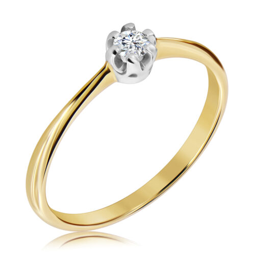 Pierścionek z Diamentem Naturalnym 0,10ct