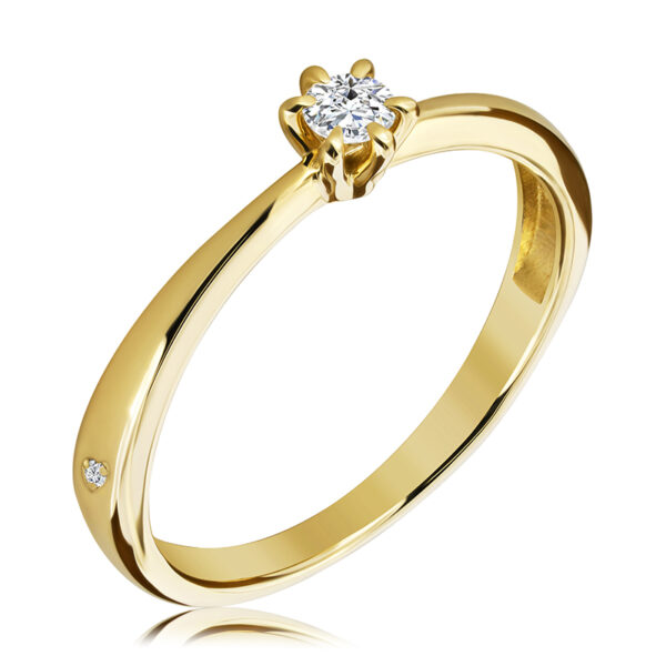 Pierścionek z Diamentem Naturalnym 0,11ct