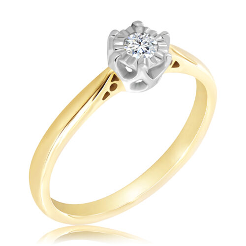 Pierścionek z Diamentem Naturalnym 0,10ct