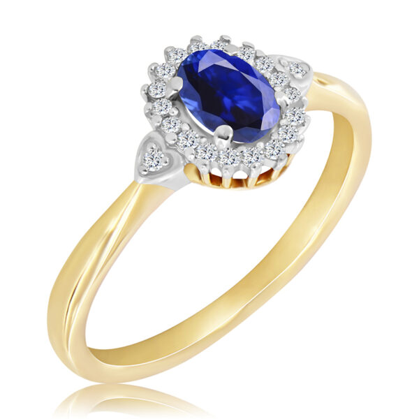 Pierścionek z Szafirem i Diamentem 0,66ct