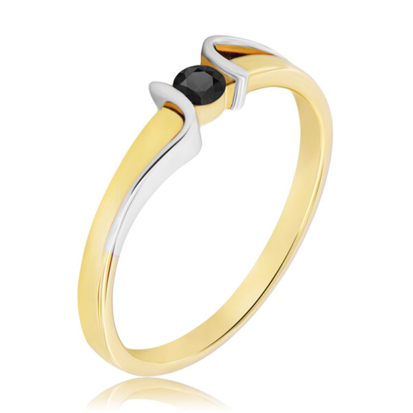 WK-17-DC Pierśconek z Naturalnym Czarnym Diamentem 0,10ct