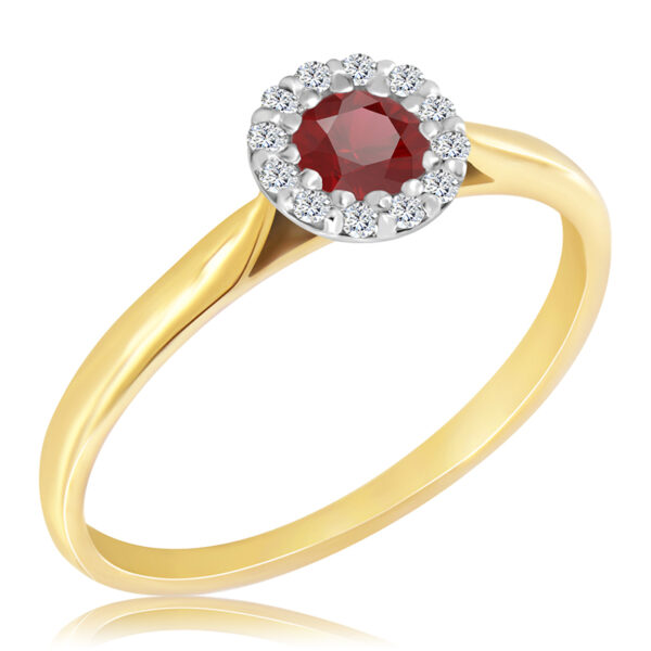 Pierścionek z Rubinem i Diamentami Naturalnymi 0,30ct