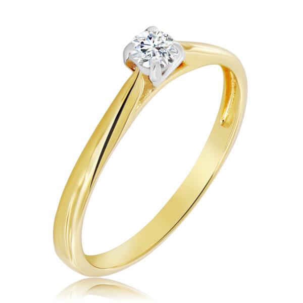 Pierścionek z Diamentem Naturalnym 0,16ct