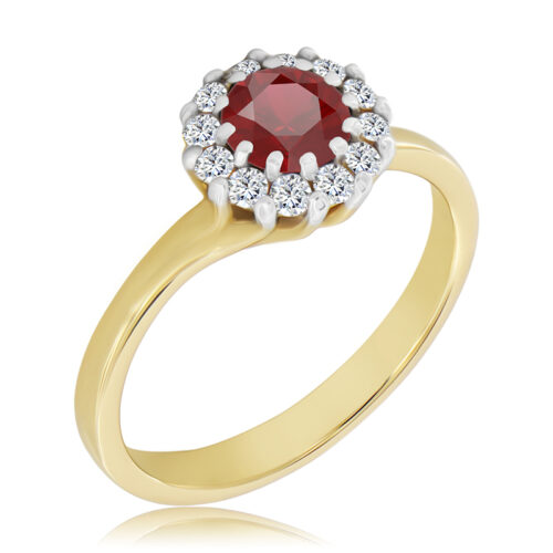 WK-3-RU Pierścionek z Rubinem I Diamentami Naturalnymi 0,65ct