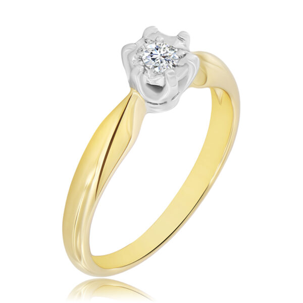 Pierścionek Zaręczynowy z Diamentem Naturalnym 0,12ct