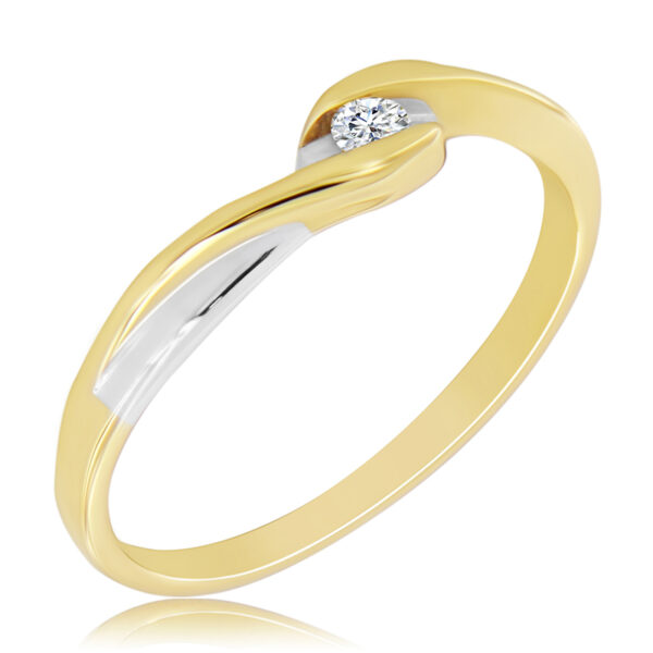 Pierścionek z Diamentem Naturalnym 0,07ct