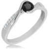 Pierścionek z Naturalnym Czarnym Diamentem i Diamentami 0,43ct