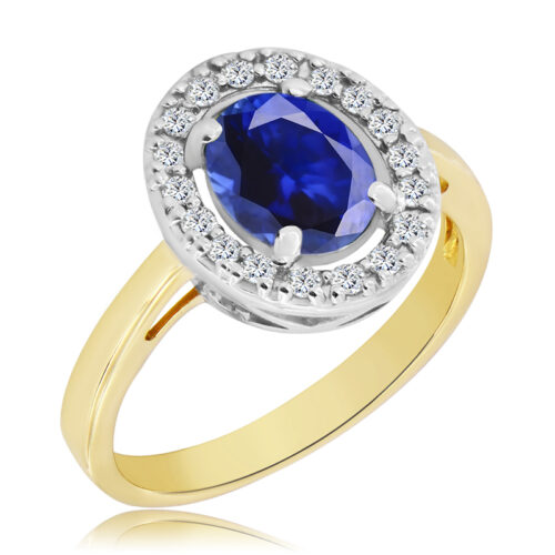 Pierścionek z Szafirem i Diamentami NAturalnymi 1,563ct