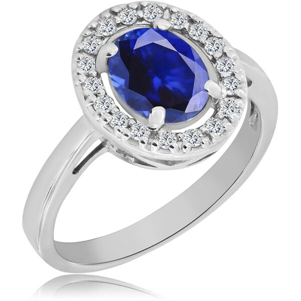 Pierścionek z Szafirem i Diamentami NAturalnymi 1,563ct