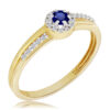 Pierścionek z Szafirem i Diamentami Naturalnymi 0,26ct