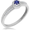 Pierścionek z Szafirem i Diamentami Naturalnymi 0,26ct