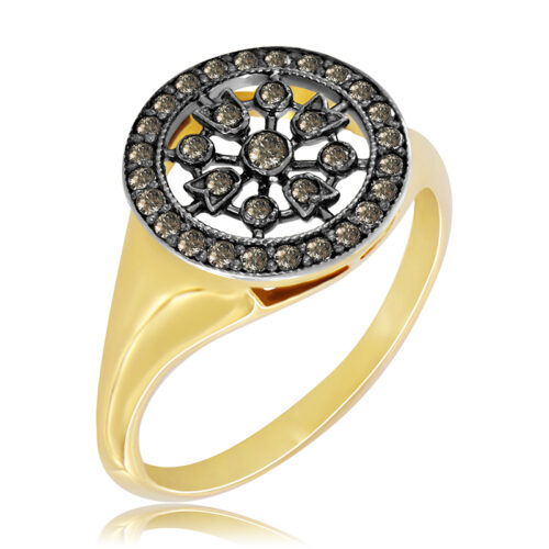 Pierścionek z Szampańskimi Diamentami Naturalnymi 0,30ct