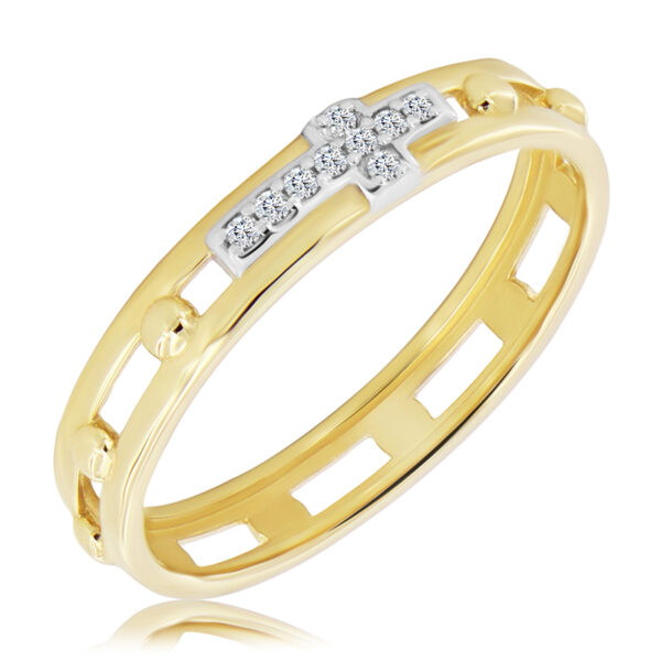 Pierścionek Różaniec z Naturalnymi Diamentami 0,05ct