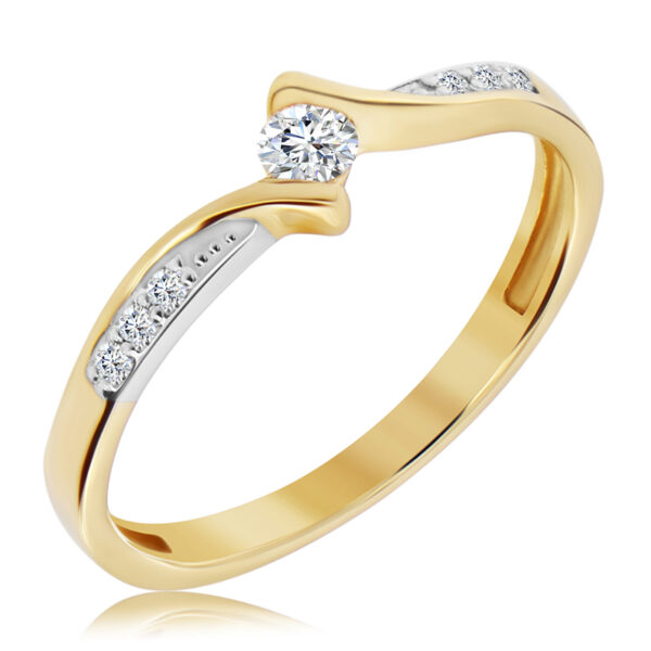 Pierścionek z Diamentami Naturalnymi 0,15ct