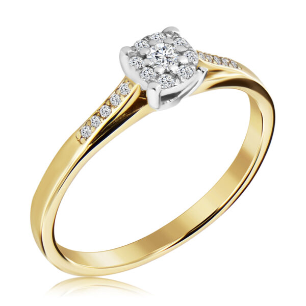 Pierścionek z Diamentami Naturalnymi 0,16ct