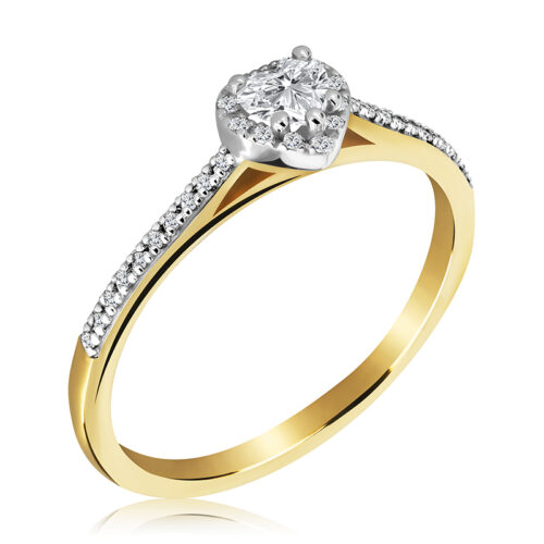 Pierścionek z Motywem Serca z Diamentami Naturalnymi 0,34ct